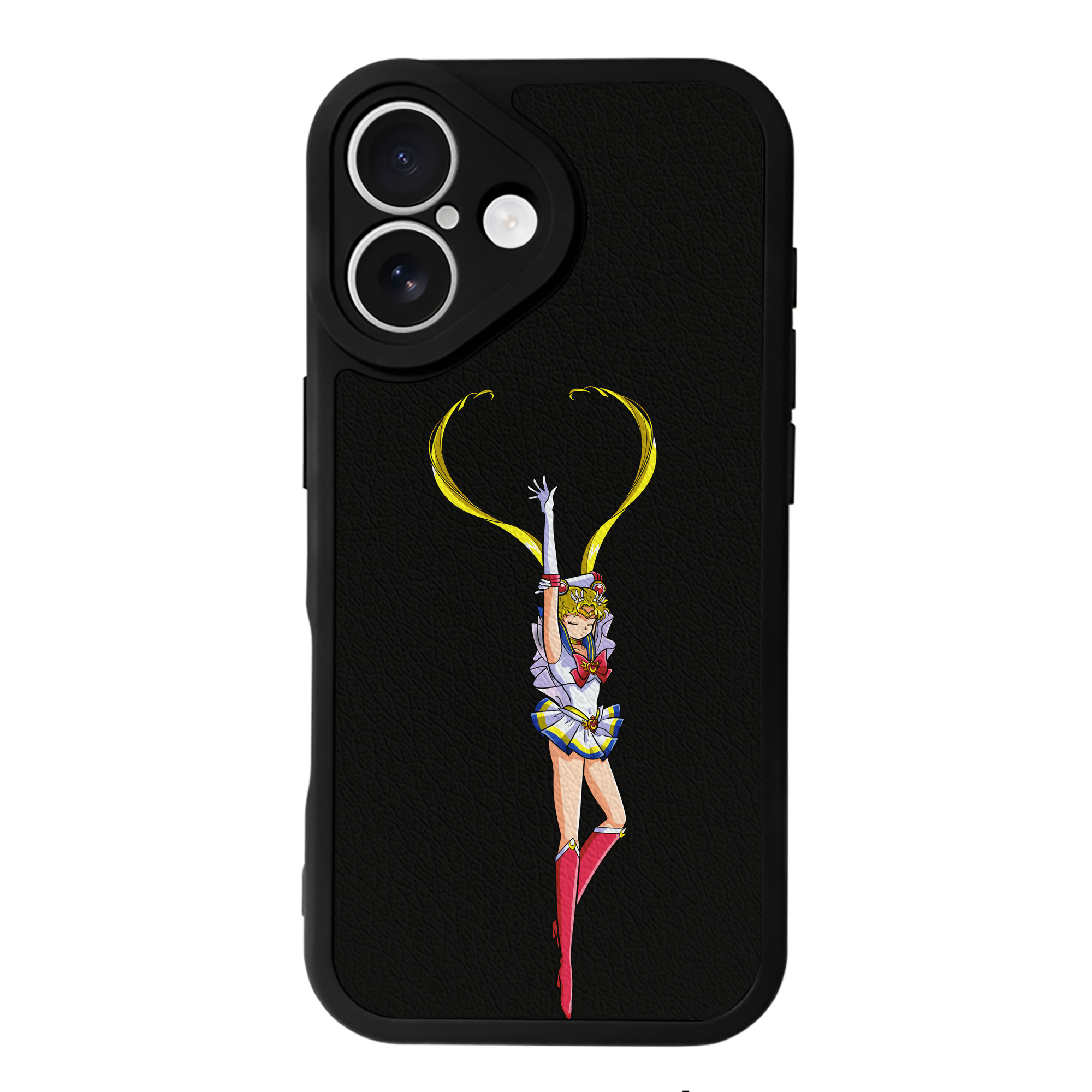 （画像用） 美少女戦士セーラームーン 月野 うさぎ つきの うさぎ Sailor Moon Tsukino Usagi 【iPhone 16シリーズ対応】シリコンスマホケース（レザー調） 材質：シリコン